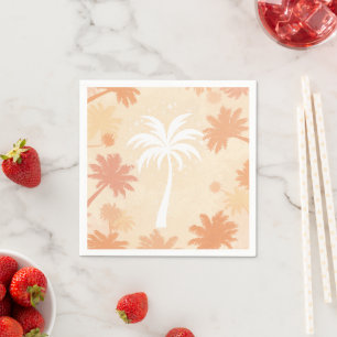 Sparkling Tropical Palm Tree Silhouette Napkin