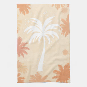 Sparkling Tropical Palm Tree Silhouette Tea Towel