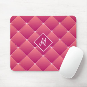 Sparkling Tuft of Pink & Purple Monogram Mouse Mat