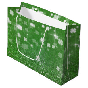 Sparkling Twinkle Glitter Clover - Large Gift Bag