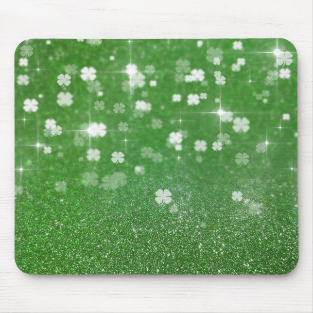 Sparkling Twinkle Glitter Clover - Mousepad (Front)