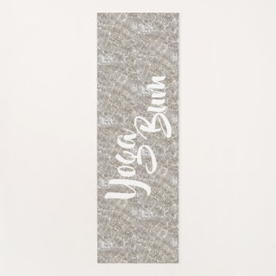 Sparkling water sand beach bum yoga bum  yoga mat
