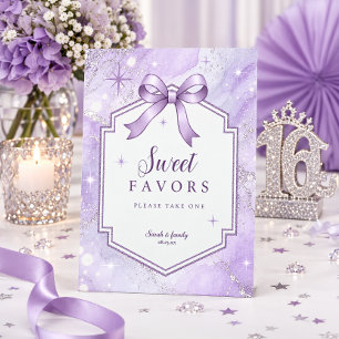 Sparkling Watercolor Sweet 16 Favours V ID1333 Pedestal Sign