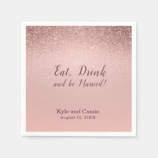 Sparkling Wedding Bar Cocktail Napkin