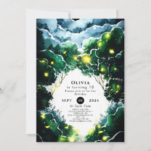 Sparkling Whimsy Woodland Birthday Invitation