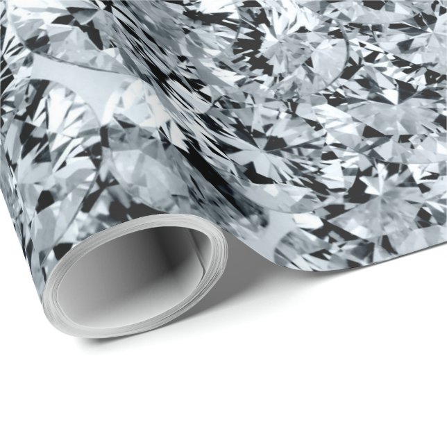 Sparkling white diamonds pattern wrapping paper (Roll Corner)