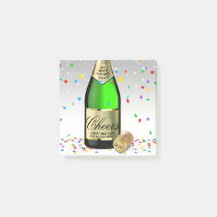 Sparkling Wine Bottle Happy New Year 2025  Post-it Notes