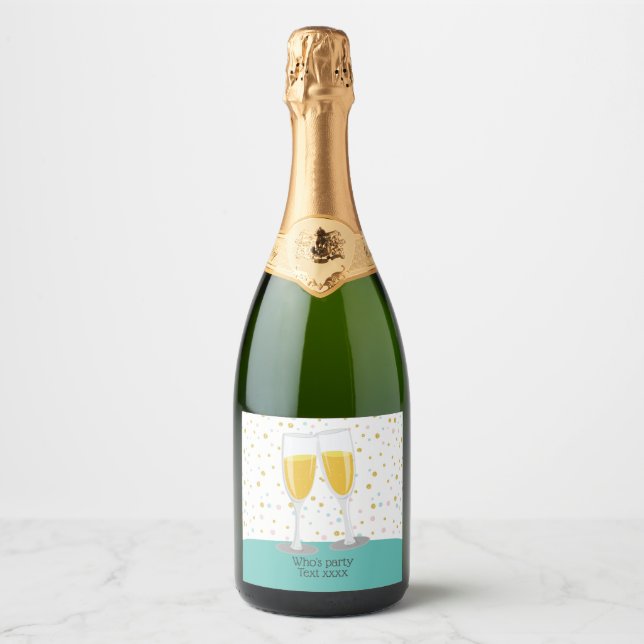 Sparkling Wine  Brunch and Bubbly cheers birthday Sparkling Wine Label (Front)