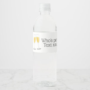 Sparkling Wine Brunch and Bubbly cheers birthday Water Bottle Label