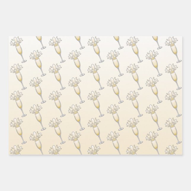 Sparkling Wine Wrapping Paper Sheet (Front)