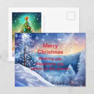 Sparkling Winter Christmas Holiday Card Snowy