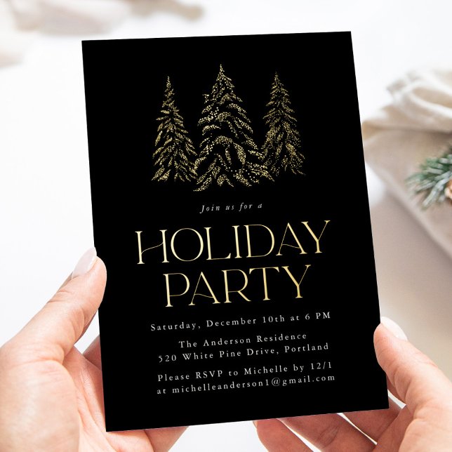 Sparkling Winter Pine Black Holiday Party (Creator Uploaded)