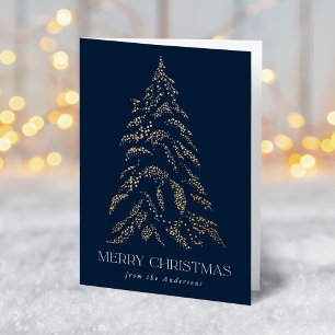 Sparkling Winter Pine Merry Christmas Non-Photo Holiday Card