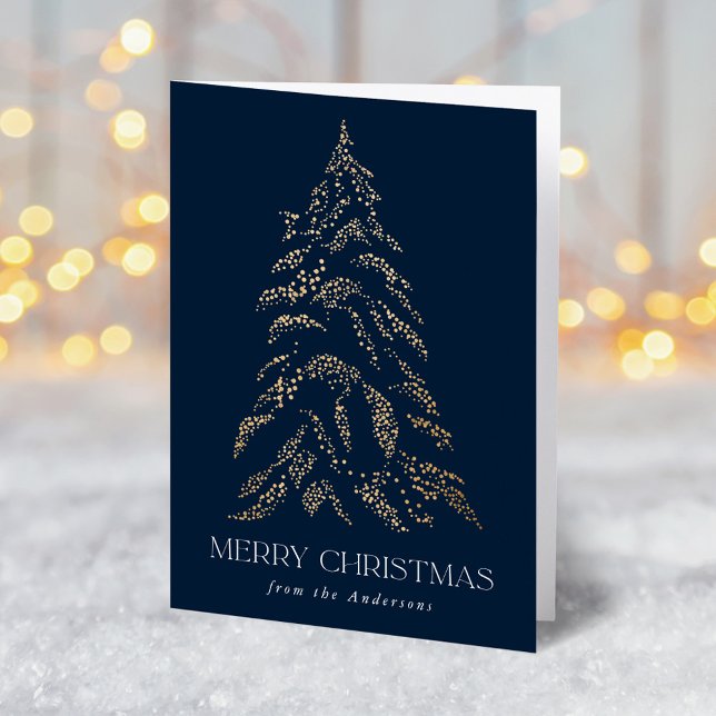 Sparkling Winter Pine Merry Christmas Non-Photo Holiday Card (Creator Uploaded)