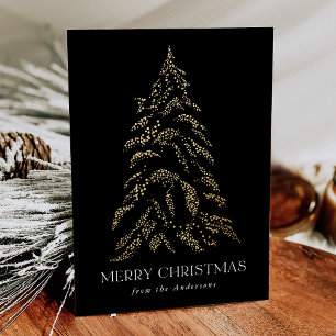 Sparkling Winter Pine Merry Christmas Non-Photo Holiday Card