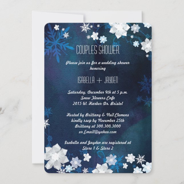 Sparkling Winter Wedding Couples Shower Invitation (Front)