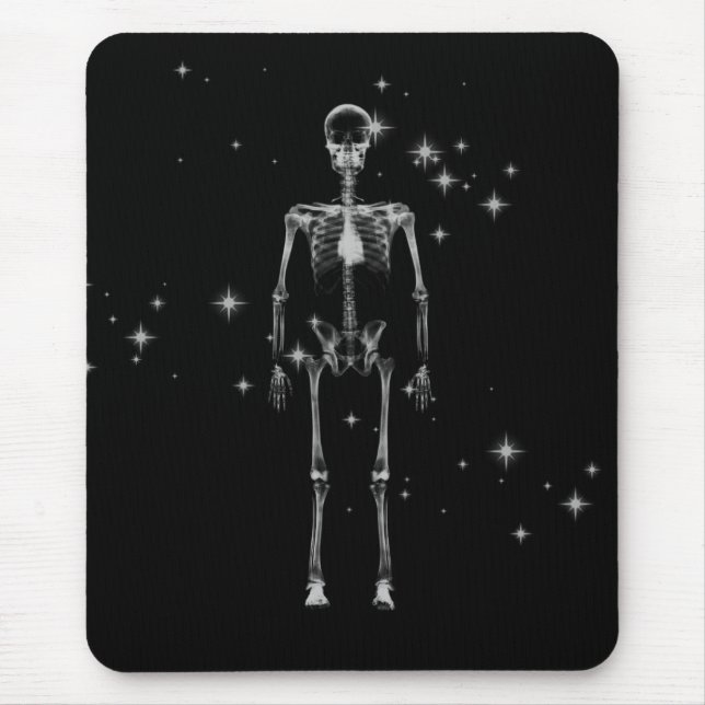 Sparkling X-Ray Skeleton - B&W Mouse Mat (Front)