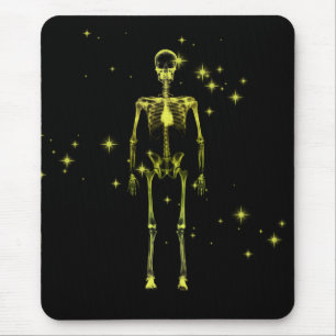 Sparkling X-Ray Skeleton - Yellow Mouse Mat