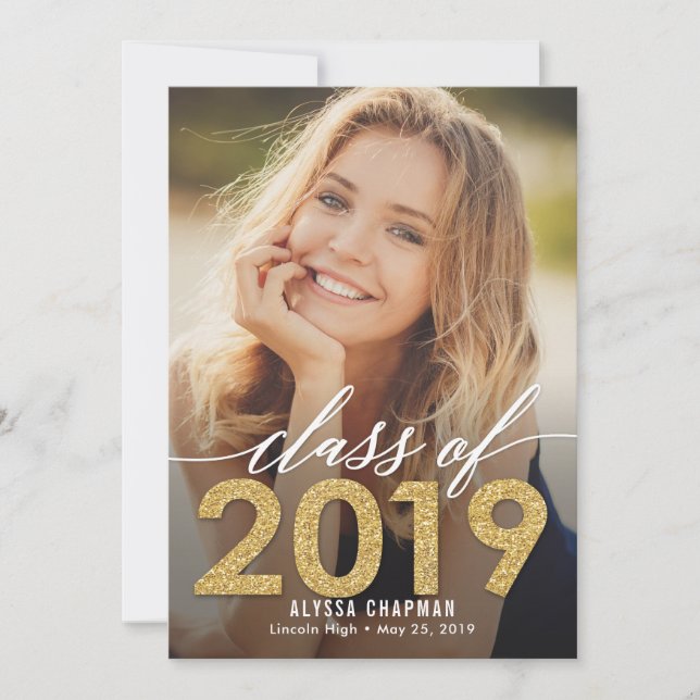 Sparkling Year Graduation Announcement Invitation (Front)