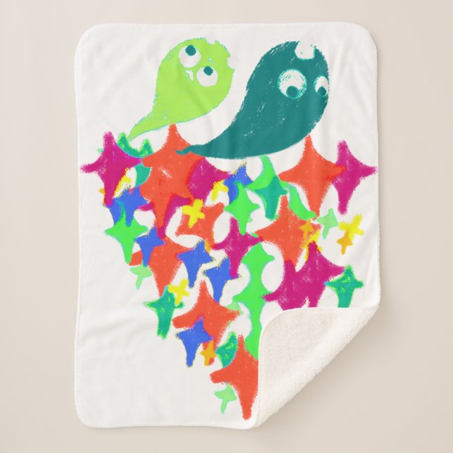 Sparkling Yeti Monster Sherpa Blanket (Front)