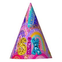 Sparkly 6th Rainbow Sequin Gold Glitter Maximalist