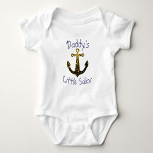 Sparkly Anchor Daddy's Little Sailor Personalise  Baby Bodysuit
