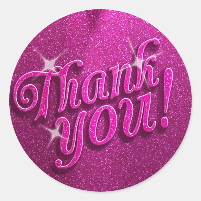 Sparkly Birthday Party Thank You Stickers (Front)