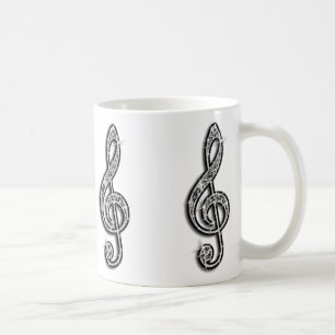 Sparkly Black Music Note Coffee Mug