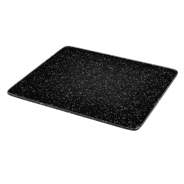 Sparkly Black & Silver Glitter Cutting Board (Corner)
