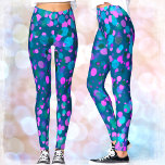 Sparkly blue purple pink confetti dots on teal leggings<br><div class="desc">Be a trendsetter in these super stunning leggings of sparkly turquoise blue, purple, pink, and green confetti dots on a dark teal background! Work out, run errands, or just hang out. So unique, you’ll never have to worry about any copycats! Add a solid black top for the ultimate in casual...</div>