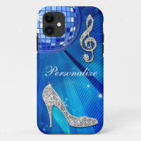 Sparkly Blue/silver Music Note & Stiletto Heel