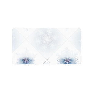 Sparkly Blue Snowflakes Label