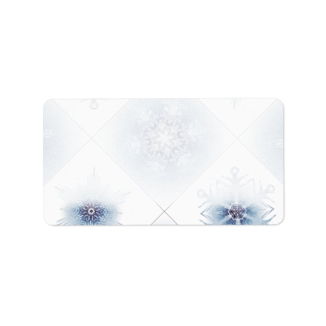 Sparkly Blue Snowflakes Label (Front)