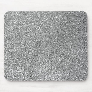 Sparkly Bokeh Faux Silver Glitter Mouse Mat