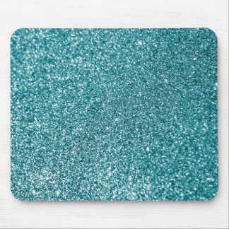 Sparkly Bokeh Faux Teal Glitter Mouse Mat