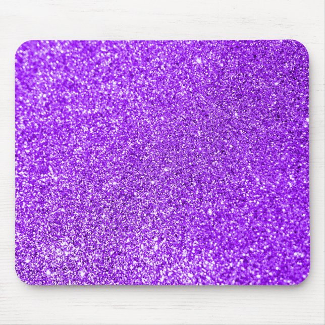 Sparkly Bokeh Faux Violet Purple Glitter Mouse Mat (Front)