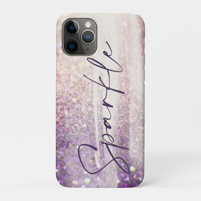 Sparkly bokeh glitter pink purple Case-Mate iPhone case (Back)