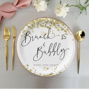 Sparkly Brunch and Bubbly  Paper Plate
