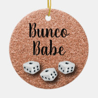 Sparkly Bunco Babe Faux Rose Gold Glitter
