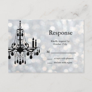 Sparkly Chandelier RSVP Card