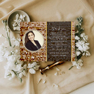 Sparkly chic Funeral Thank You Card