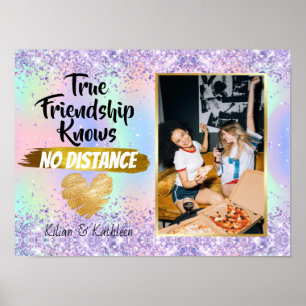 Sparkly Chic Going Away Friendship Distance Photo Poster