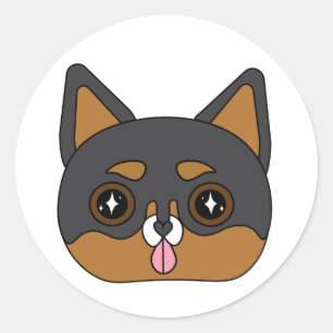 Sparkly chihuahua classic round sticker