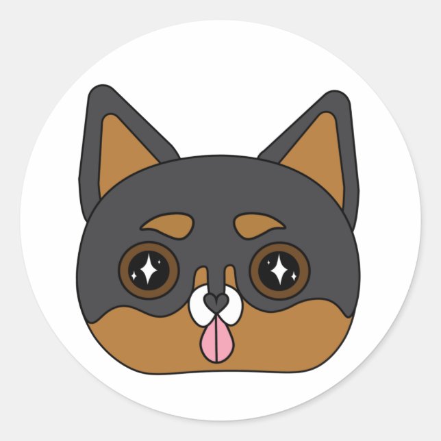 Sparkly chihuahua classic round sticker (Front)