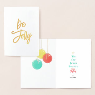 Sparkly Christmas Balls Foil Card