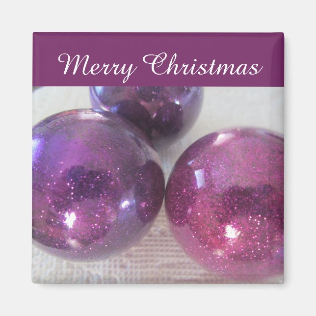 Sparkly Christmas Balls Magnet (Front)