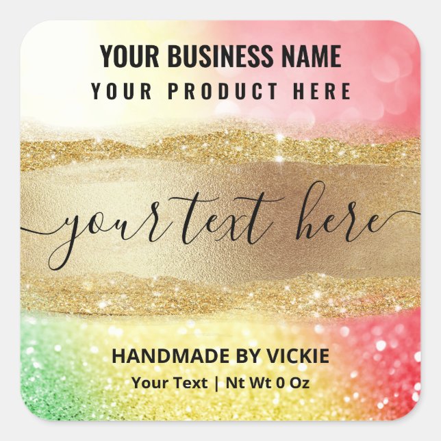 Sparkly Christmas Glitter Red Green Product Labels (Front)