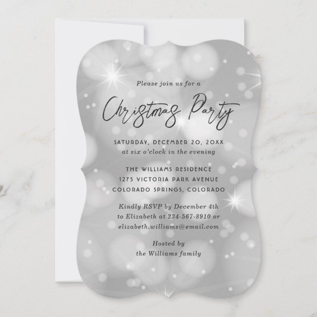 Sparkly Christmas Party Invitation (Front)