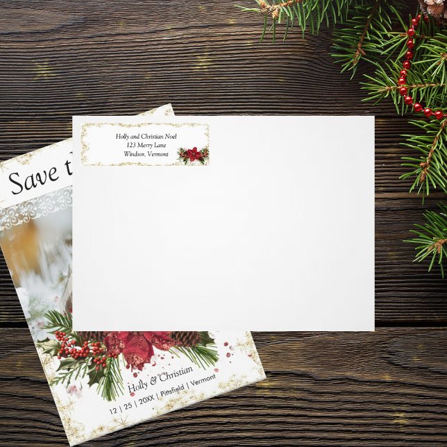 Sparkly Christmas Return Address Label Sticker (Creator Uploaded)