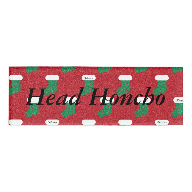 Sparkly Christmas Stockings Name Tag (Front)